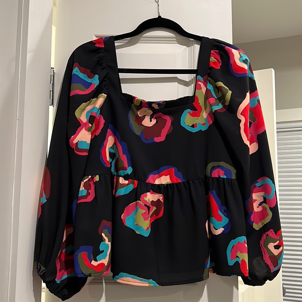 Crosby abstract floral blouse